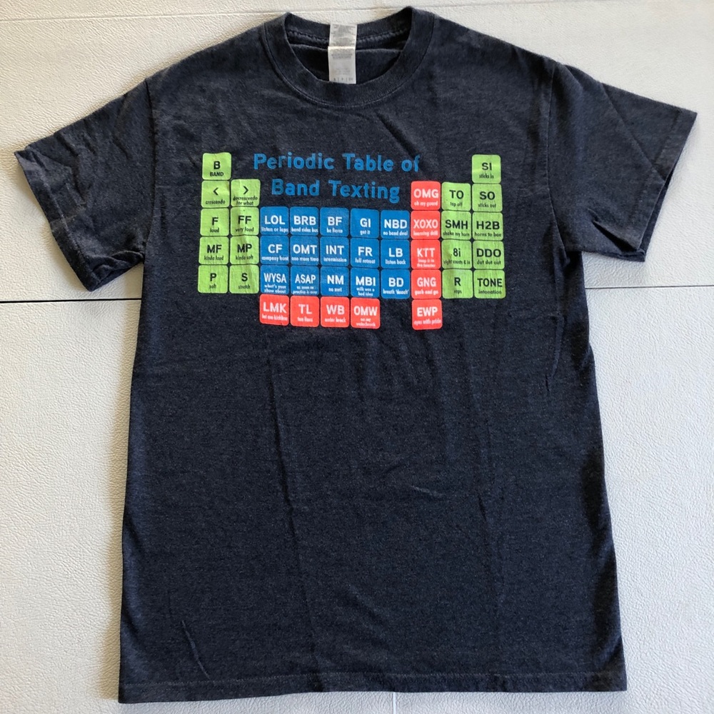 Periodic Table of Band Texting Tshirt